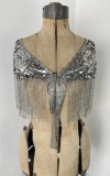 Antique Art Deco Flapper Girl Beaded Shawl