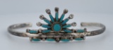 Zuni Sterling Turquoise Petit Point Bracelet