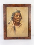 Ted Long Lame Deer Indian Oil Painting