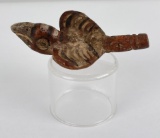 Polychrome Pre Columbian Pottery Parrot Whistle