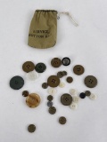 WW1 WWI US Army Replacement Buttons Bag