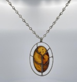 Sterling Silver Amber Necklace