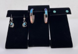 Sterling Silver Turquoise Navajo Earrings