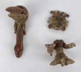 Mayan Human Snake Effigy Pipe and Figure