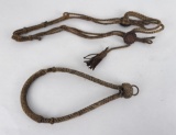 Antique Cowboy Braided Leather Headstall and Bosal