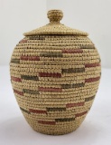 Alaskan Eskimo Inuit Lidded Basket