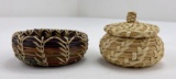 Pair of Native American Indian Pine Needle Baskets