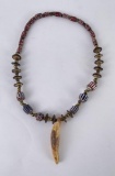 Antique Indian Trade Bead Tooth Necklace