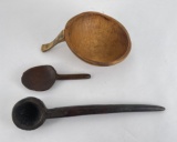 Native American Indian Wood Bowl and Spoons