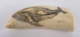 Antique Eskimo Inuit Scrimshaw Whale Tooth