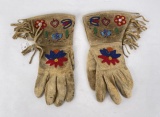 Cree Indian Beaded Gloves Gauntlets