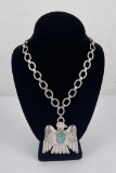 Navajo Sterling Turquoise Thunderbird Necklace