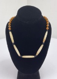 Bone Hair Pipe Indian Beaded Necklace