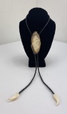 Alaskan Eskimo Inuit Fossil Walrus Bolo Tie