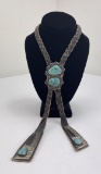 Navajo Sterling Silver Turquoise Bolo Tie