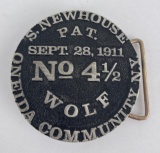 Newhouse SNOC 4 1/2 Wolf Trap Pan Belt Buckle