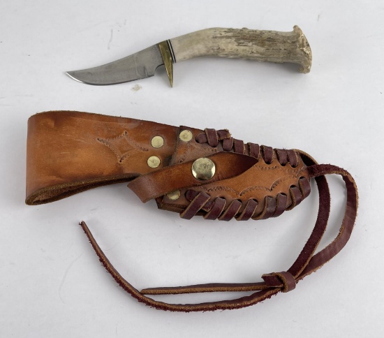 Custom Made Montana Deer Horn Knife