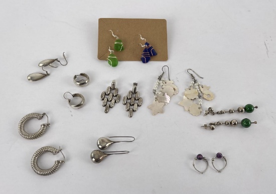 Group of Sterling Silver Earrings