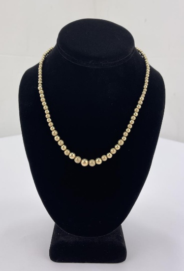 14k Gold Bead Necklace