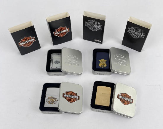Collection of Harley Davidson Zippo Lighters