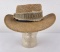 Woven Straw Rattlesnake Skin Cowboy Hat