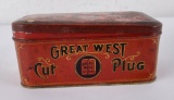 Great West Cut Plug Tobacco Tin Can