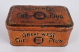 Great West Cut Plug Tobacco Tin Can