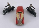 Antique Motorcycle and Taxi Toys