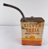 Silver Shell Motor Oil Can