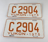 1975 Yukon License Plates Matched Set