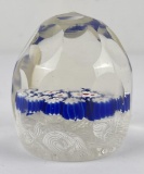 Antique Faceted Millefiori Glass Paperweight