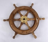 Older Wood Ships Steering Wheel