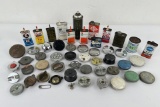 Large Collection of Oil Cans and Gas Caps
