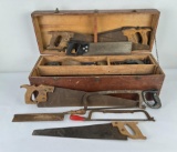 Antique Wood Working Tool Chest and Contents