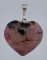 Rhodochrosite Heart Sterling Silver Pendant