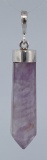 Sterling Silver Purple Fluorite Necklace Pendant