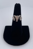 Sterling Silver Ram Head Biker Ring