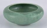 Arts and Crafts Matte Green Pottery Bowl