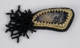 Native American Indian Beaded Agate Brooch