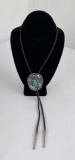 Navajo Sterling Silver Turquoise Bolo Tie