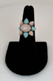 Sterling Silver Turquoise Mother of Pearl Ring