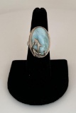 Sterling Silver Larimar Dolphin Ring