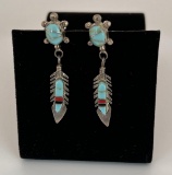 Zuni Sterling Silver Turquoise Earrings