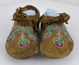 Antique Cree Indian Beaded Moccasins