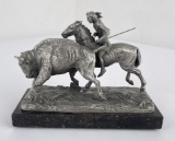 Philip Kraczkowski Buffalo Hunt Pewter Sculpture