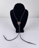 Zuni Inlaid Sterling Silver Bolo Tie