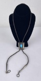 Navajo Sterling Silver Turquoise Bolo Tie