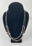 Navajo Bench Bead Turquoise Sterling Necklace