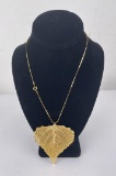 Gold Tree Leaf Necklace