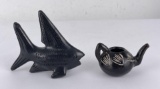 Pair of Mexican Black Pottery Items